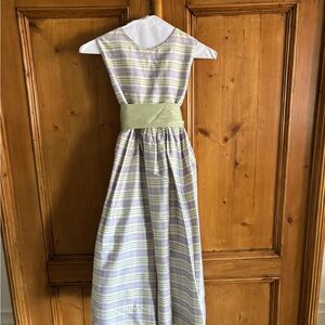 Strasburg Plaid Silk Dress with Green and Purple Accents